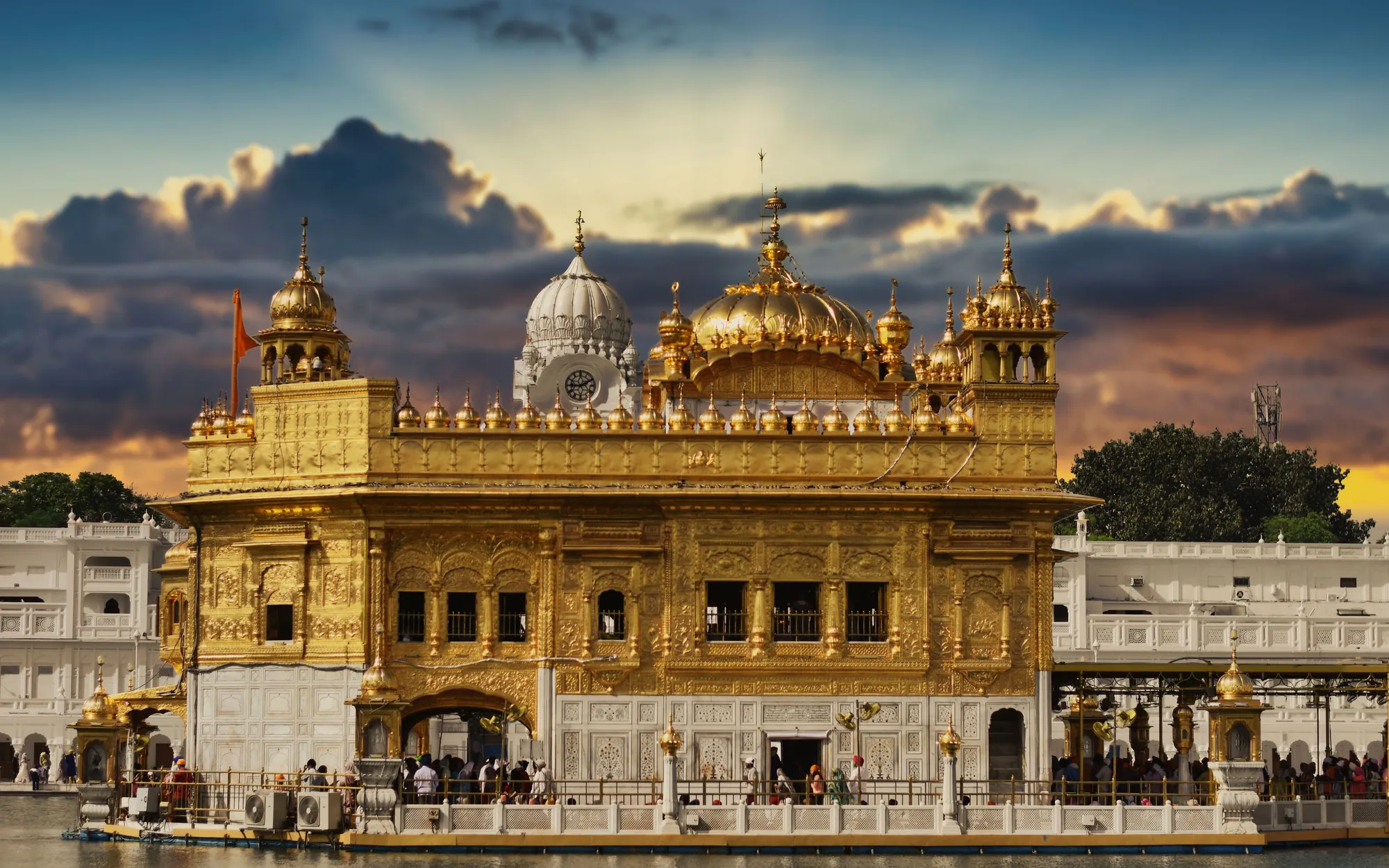 The Golden Temple at Amritsar under a dramatic sky